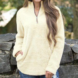 Super soft cozy half-zip pullover